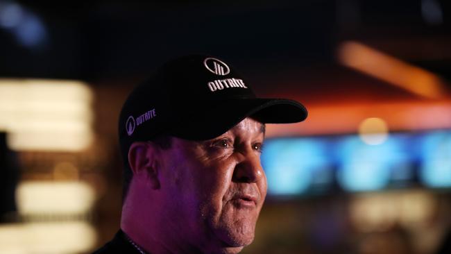 SYDNEY, AUSTRALIA - DECEMBER 20:  Jeff Fenech speaks during the Xmas Footy Bash Fight Card Press Conference at The Star on December 20, 2021 in Sydney, Australia. (Photo by Matt King/Getty Images)