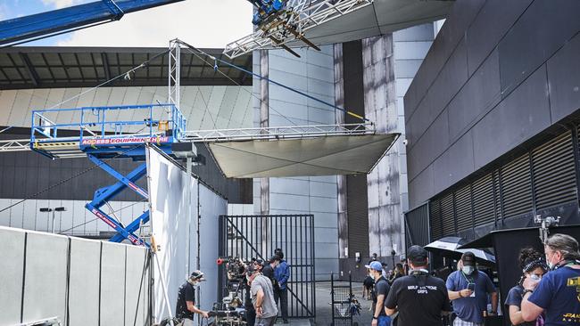 The construction site at the Melbourne Convention and Exhibition Centre