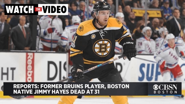 Devils, Blackhawks honor late Jimmy Hayes with warmup jerseys