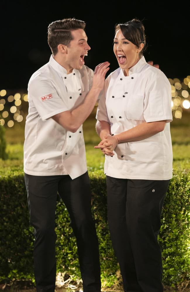 My Kitchen Rules: The Rivals winners Jake and Elle Harrison. Picture: Channel 7