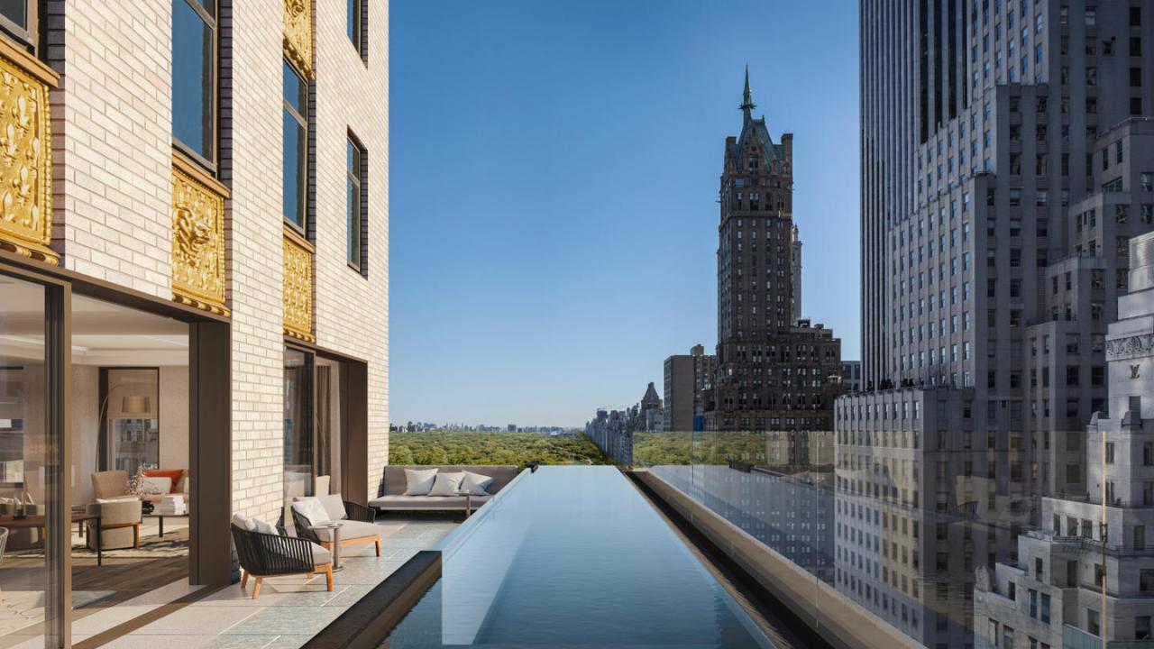 <h2>Aman Residences New York &ndash; New York, USA</h2><p><strong><br></strong>In the heart of Manhattan overlooking Central Park, you&rsquo;ll find <a href="https://www.aman.com/hotels/aman-new-york">Aman New York residences</a> in the Crown Building. With just 22 private homes, residents can enjoy an unmatched address at Fifth Avenue and 57th Street &ndash; Gossip Girl style. Though the building also houses the Aman hotel, residence owners have a private entrance and an exclusive invitation to the Founders of the Aman Club. Perks include access to the Jazz Club, the Wine Room, the Aman spa, 24/7 concierge and security services. If you feel like hosting a dinner or cocktail reception, the Aman New York team is on hand to make it happen.</p>