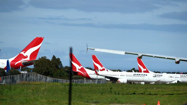 Qantas planes are currently sitting dormant due to the coronavirus crisis.