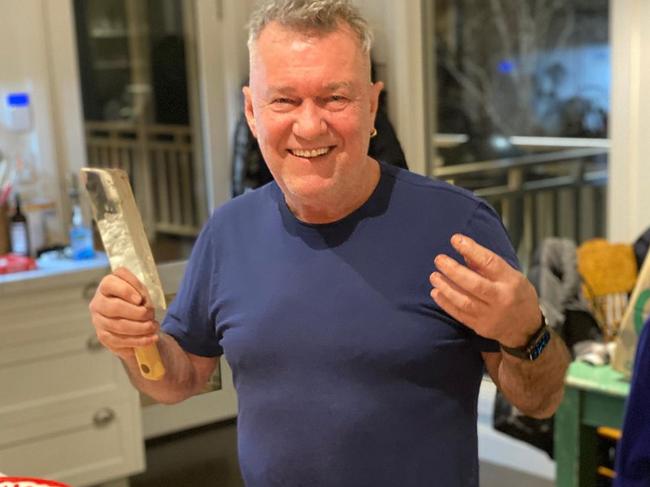 Don’t give that man a knife! The Barnes family cookbook should be out next year. Picture: Instagram/Jimmy Barnes.