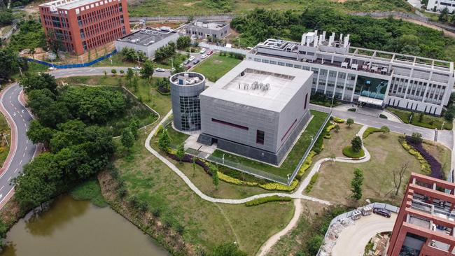 This aerial view shows the P4 laboratory (C) on the campus of the Wuhan Institute of Virology in Wuhan in China's central Hubei province. Picture: Hector Retamal/AFP