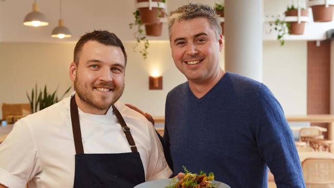 OPEN FRIDAY: New diner Arbour Kitchen on Whitmore Square, executive chef Brent Potuszynski and manager Damien Kammermann. Picture: Brenton Edwards/AAP