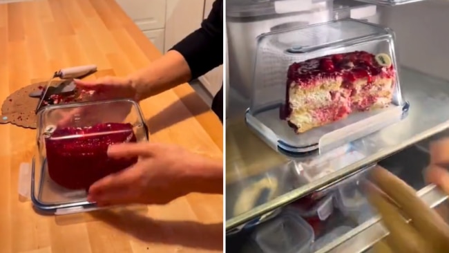 Wanna store cake in a container but don't want to dig it out later? Flip a  tupperware upside down and use the lid as the bottom. : r/lifehacks