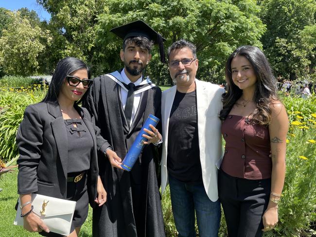 Pragun Sikri graduates with a Bachelor of Commerce at the 2024 University of Melbourne graduations. Picture: Himangi Singh