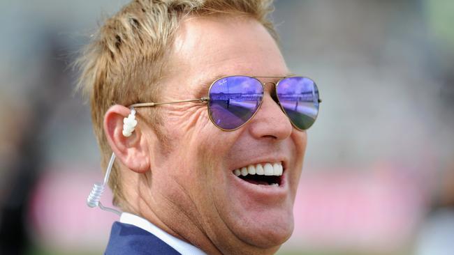 BIRMINGHAM, ENGLAND - JULY 29: Former Australian cricketer Shane Warne during day one of the 3rd Investec Ashes Test match between England and Australia at Edgbaston on July 29, 2015 in Birmingham, United Kingdom. (Photo by Gareth Copley/Getty Images)