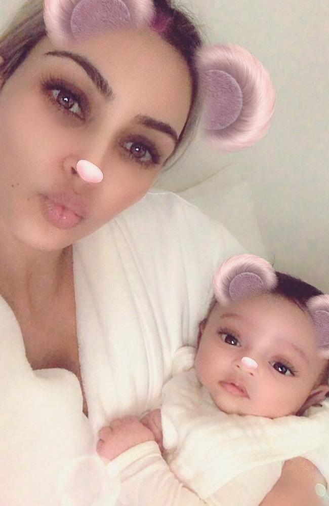 Kim Kardashian and daughter Chicago