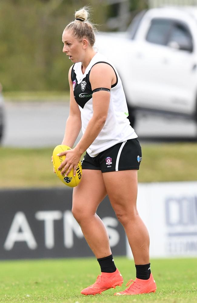 Stephanie O’Brien in action for Southport in the QAFLW competition. Picture: Highflyer Images