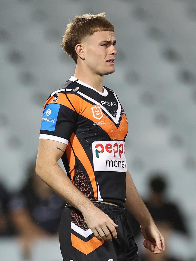Lachlan Galvin’s move to the Bulldogs is set to force a shake-up at the Tigers. Picture: Cameron Spencer/Getty Images