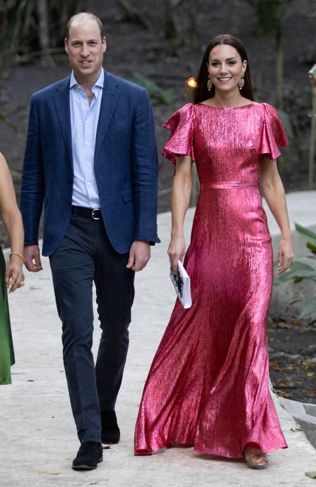 A striking sartorial moment in Cahal Pech, Belize, with Prince William, left. Picture: Samir Hussein/WireImage