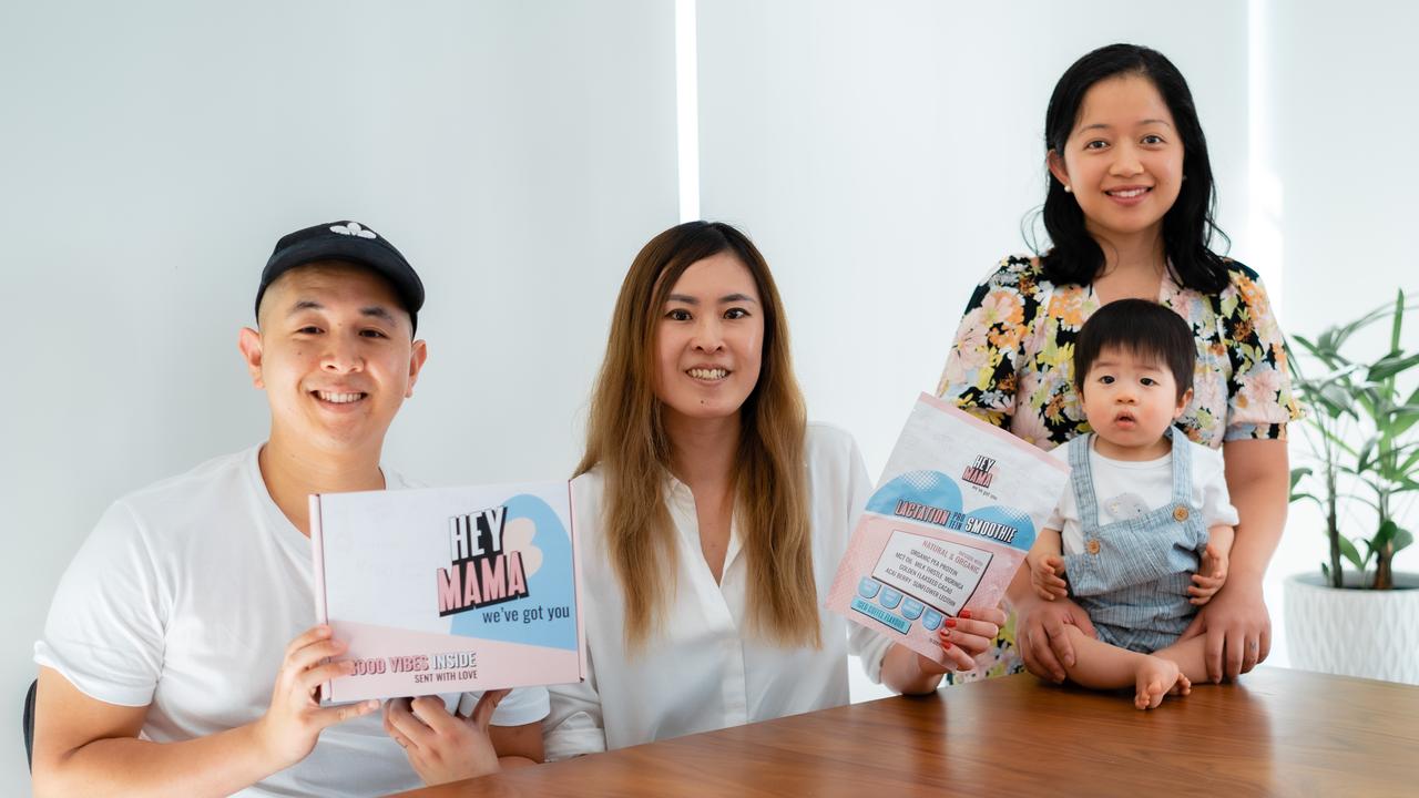 Ms Lin (middle) with her brother, sister-in-law and nephew, who helped spark her idea.