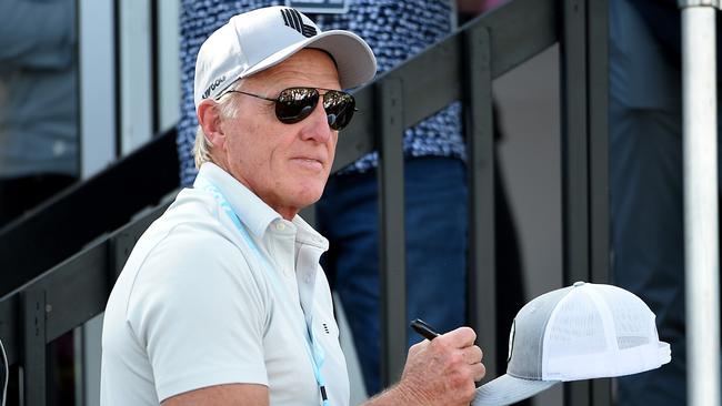 Greg Norman has been told he’s not welcome at the this year’s champion’s dinner at The Open. Picture: Steve Dykes/Getty Images