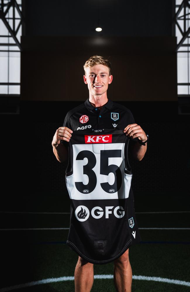 Joe Richards will wear the No. 35 jersey. Picture: Matt Sampson/PAFC