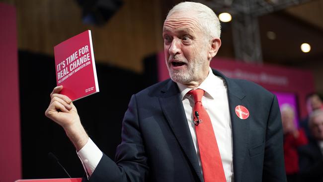 ‘We welcome the hate’: Jeremy Corbyn at Labour’s election manifesto launch at Birmingham City University on Thursday: Picture: Getty Images