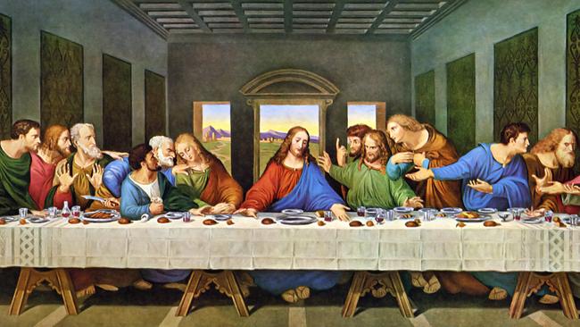 A restored version from the original painting The Last Supper by Leonardo da Vinci, 1495.