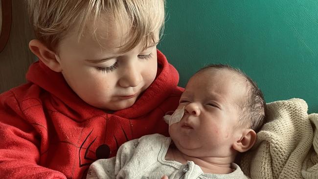 Ryker, 2, and Braxton Roberts, 2 months.