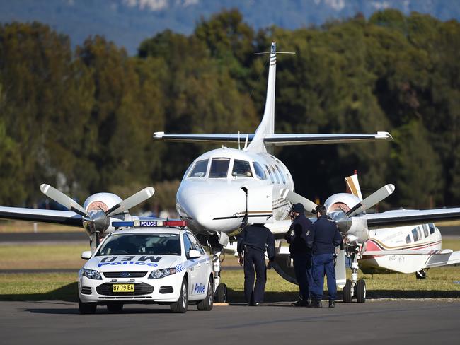 A plane allegedly used to import drugs. Picture: AAP