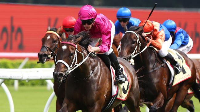 Fangirl returned with a dominant win in the Group 2 Apollo Stakes at Randwick. Picture: Getty Images