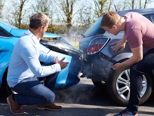 Two men who have just had a car accident. Picture: iStock.