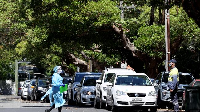 People queuing up for tests in NSW. Picture: Toby Zerna