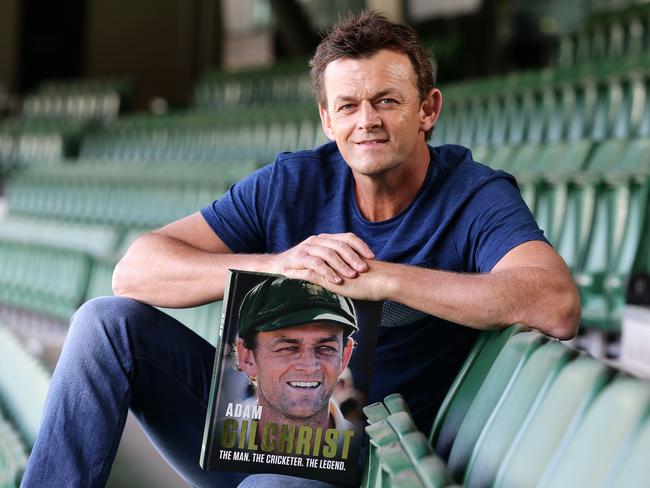 Adam Gilchrist pictured at The MCG to launch his new autobiography, Adam Gilchrist — The Man The Cricketer The Legend'. Picture: Andrew Tauber