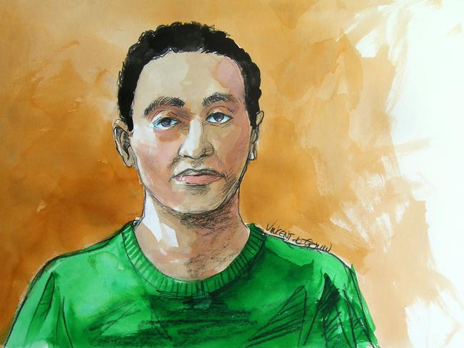 Michael de Guzman appeared via video link in Penrith Court today. Artist: Vincent de Gouw