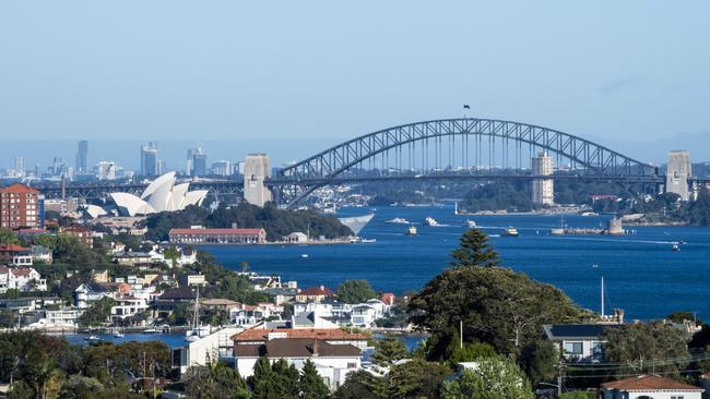 A view of Sydney city from Dudley Page Reserve, Dover Heights. Picture: NCA NewsWire / Monique Harmer