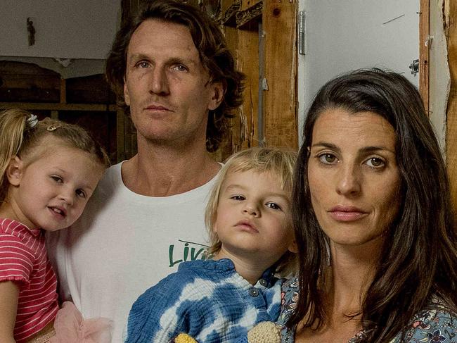 Gold Coast young home buyers Sera and Shaun Sarson have 2 young children, Aisla, 3, and Rio , 2, with another on the way. They purchased a property  in Elanora based on the pest/termites reports from local inspectors that everything was fine when it was far from it and they have had to move out of their home while the building investigative works have been carried out. Now the house basically has to be demolished because it's unsafe. Picture:  Jerad Williams