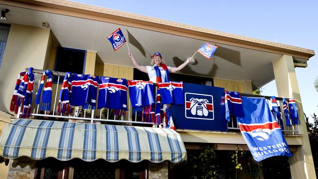 Western Bulldogs fan Suzanne Ash is getting her house ready for Grand Final day the MCG on Saturday. Photo: Jerad Williams