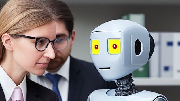 All 50 firms polled in The Australian’s Legal Partnerships Survey said they were grappling with how to incorporate AI into the day-to-day activities of lawyers. Picture: Leonardo.ai/Melanie Burgess