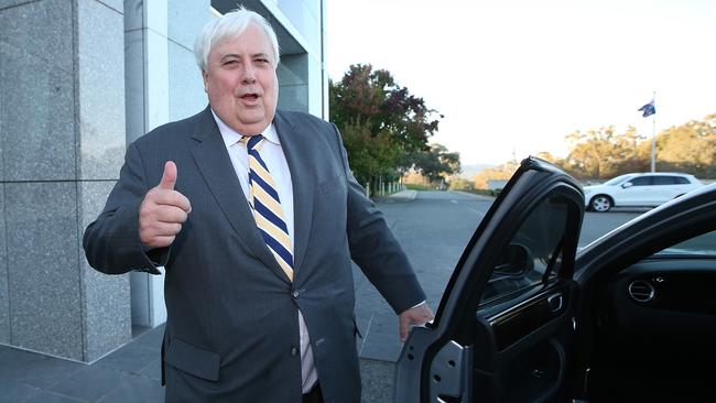 Clive Palmer leaving Parliament House for the last time. Picture: Kym Smith