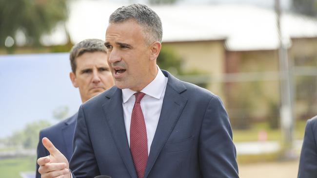Premier Peter Malinauskas at a housing project announcement last year. Picture: NewsWire / Roy VanDerVegt