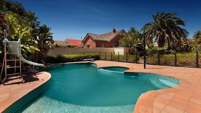 A luxurious pool at the rear of a Downs St property.