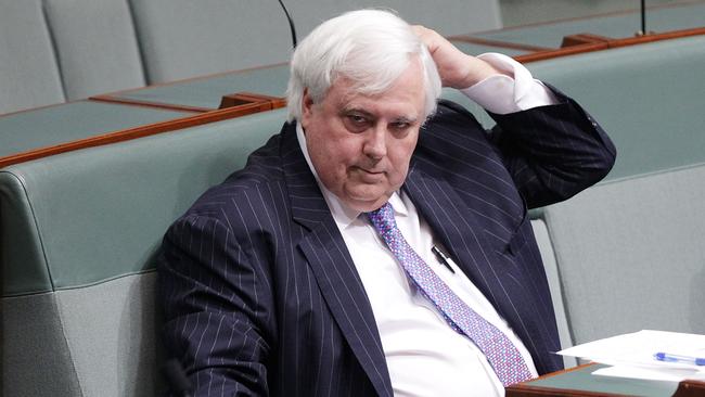 Clive Palmer in parliament this month. Picture: Stefan Postles