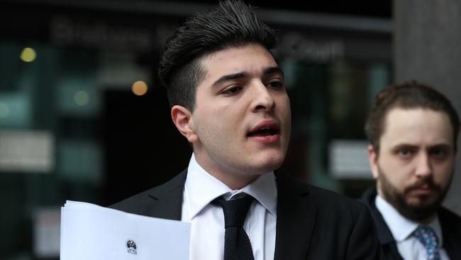 Activist Drew Pavlou at Brisbane Magistrate's Court on Friday. Picture: Tara Croser