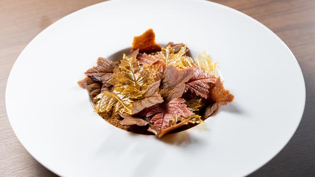 The Maple with caramelised apple, fromage blanc, muscovado and gingerbread. Picture: Jason Edwards.