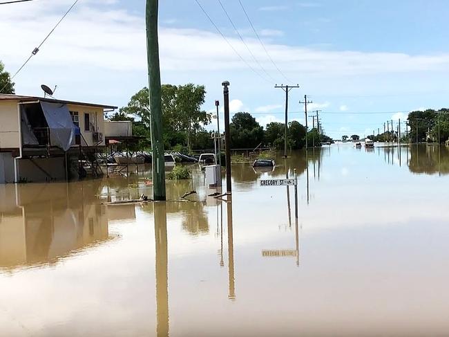 Streets awash in Burketown. Picture: Queensland Police Service