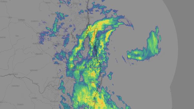 Rainfall from Tropical Cyclone Alfred. Image: windy.com