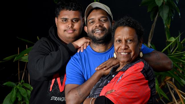 Nashae, Normey Jay and Gail Mabo will perform in Three Generations, Three Songs, which brings together three generations of the same Manbarra family Ã&#144; the traditional caretakers of Palm Island. Picture: Evan Morgan