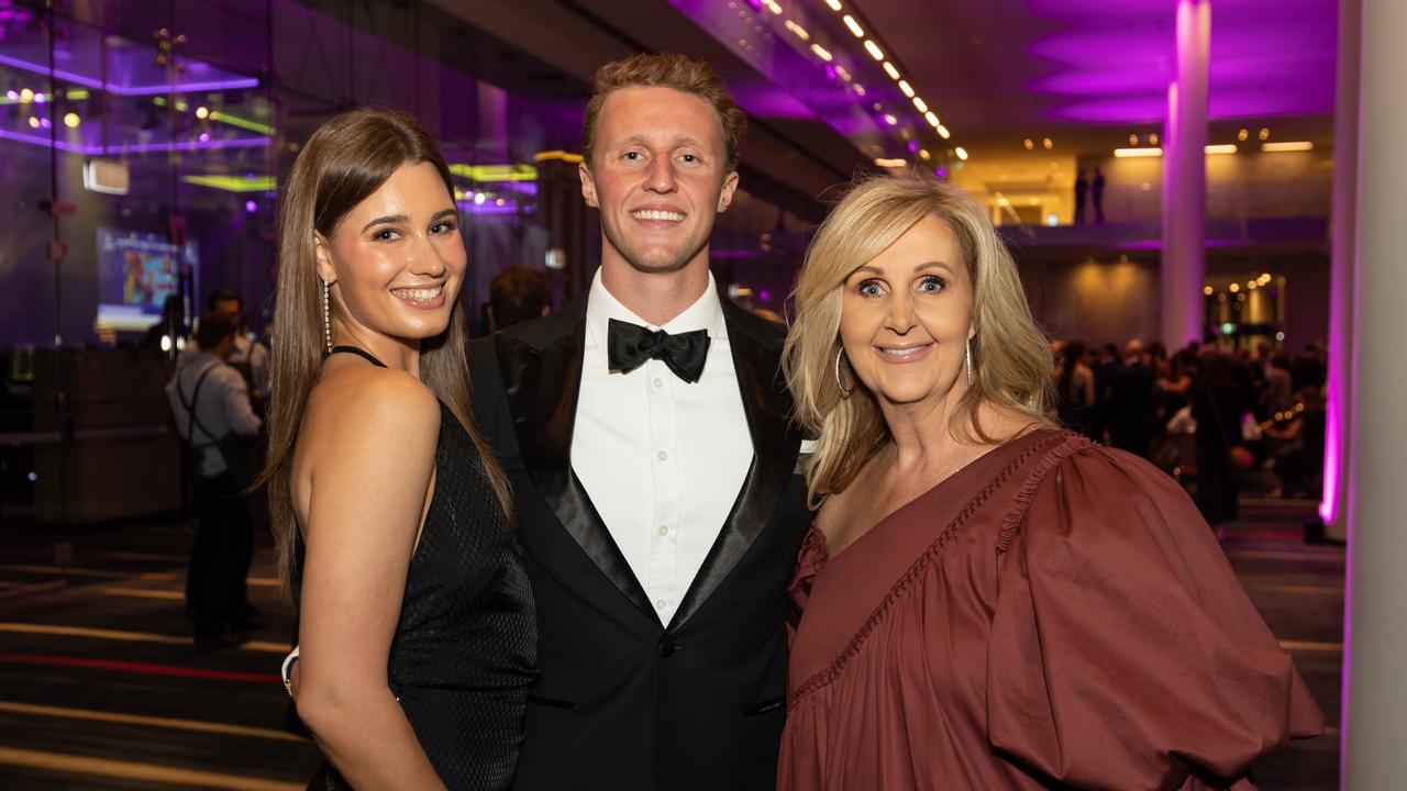 Eve Lutze, Elijah Winnington and Debbie Winnington at the 54th Sports Star of the Year Awards at RACV Royal Pines. THE PULSE . Picture: Celeste Humphrey