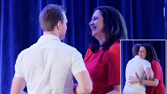 Jeff Horn introduced Annastacia Palaszczuk at the Labor campaign launch on the Gold Coast. Picture: AAP/Tracey Nearmy