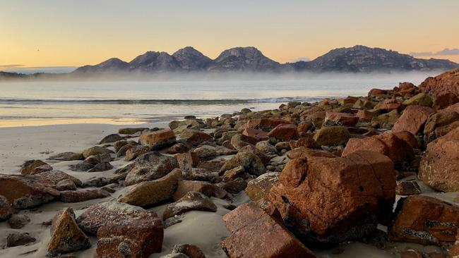 The Hazards in Freycinet National Park from Muirs Beach. Picture: PHIL YOUNG