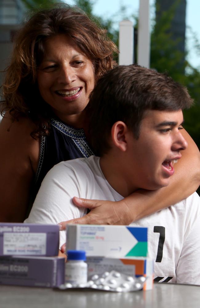 Rozanne Burley and her 16 year old son Adam are hopeful that the introduction of medical marijuana will be sooner rather than later. Picture: Stephen Archer