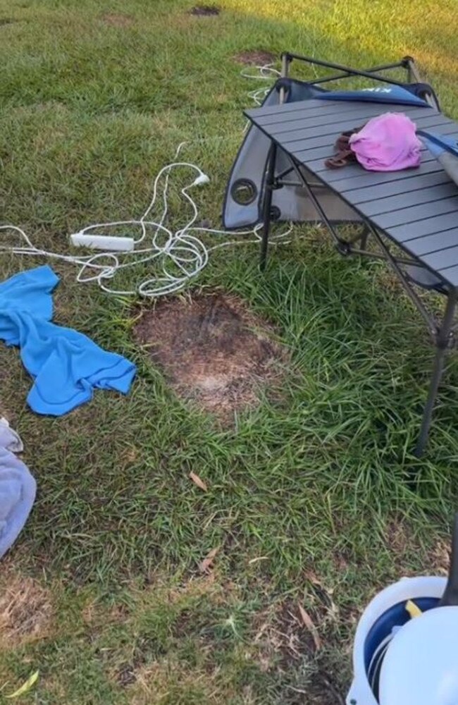 Gabrielle Morgan's campsite after the theft. Picture: TikTok