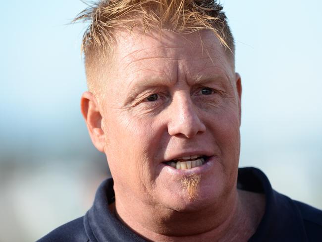 MPNFL Div 1: Mt Eliza v Frankston Bombers at Emil Madsen Reserve. Mt Eliza  coach Troy Shannon. Picture:AAP/ Chris Eastman