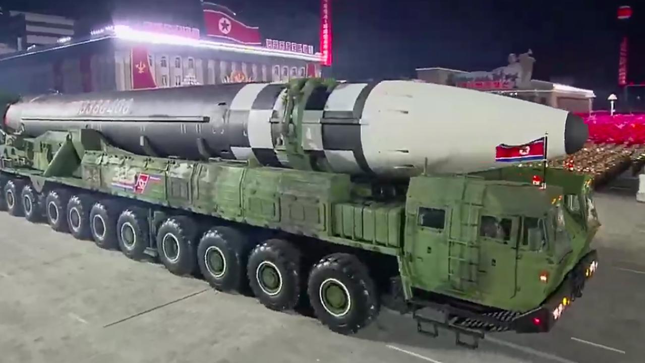 The Hwasong-16 missile was unveiled at the Pyongyang military parade, Picture: KCNA VIA KNS/AFP.