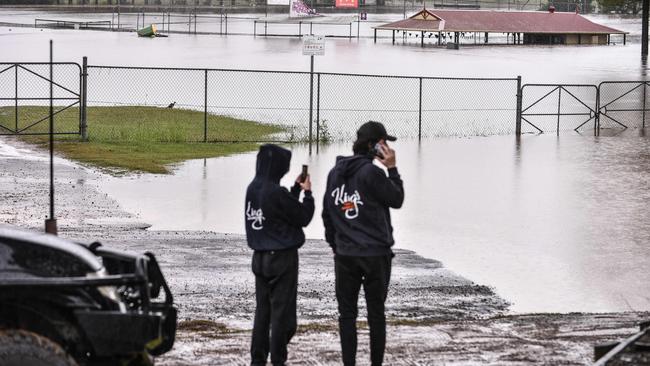 A building submerged in northwestern Sydney. Picture: NCA NewsWire/Flavio Brancaleone