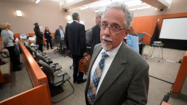 Terry Sanderson, the Utah man suing Gwyneth Paltrow, leaves the courtroom following her testimony. Picture: AFP